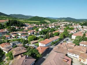an aerial view of a town with houses at Модерен апартамент в Гр Елена in Elena