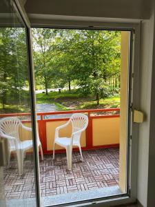 Balkón nebo terasa v ubytování Famielienapartment An der Forellenschänke