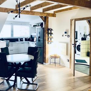 Kuchyň nebo kuchyňský kout v ubytování Apartament dwupoziomowy BALI