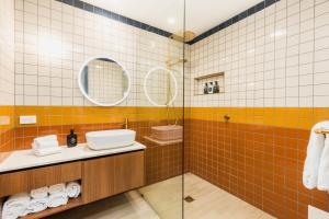 Koupelna v ubytování Statesman Hotel