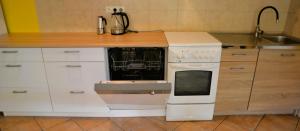 Kuchyň nebo kuchyňský kout v ubytování Apartament Poddąbie
