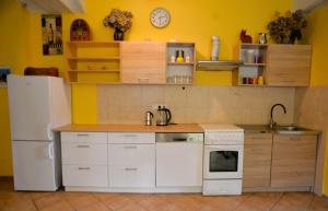 Kuchyň nebo kuchyňský kout v ubytování Apartament Poddąbie