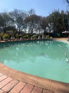 a large swimming pool with a water hose at Two Firs Irene in Centurion