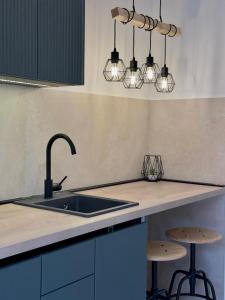 Η κουζίνα ή μικρή κουζίνα στο Woodescape apartment - moderan stan u centru Novog Sada