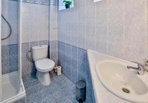 a bathroom with a toilet and a sink at Penzion Bara in Přední Výtoň +47 photos