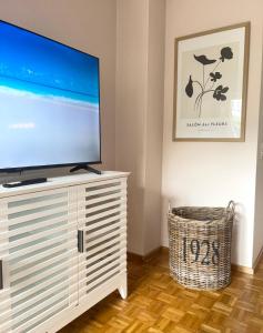 TV a/nebo společenská místnost v ubytování Malins Küstenperle