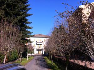 una strada alberata di fronte a un edificio di Casa Vacanze Orchidea CIR0347AT00249 a Parma