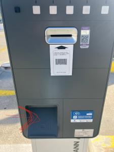 a blue parking meter with a box on it at Estúdio Cândida, One place … in Nazaré