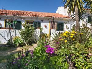 een tuin voor een huis met bloemen bij Casa Delfim - Casa Verde in Alte +19 foto's