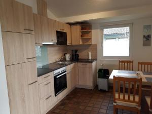 Kuchyň nebo kuchyňský kout v ubytování Ferienhaus direkt am Binnensee mit eigenem Steg