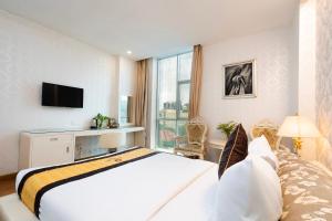TV a/nebo společenská místnost v ubytování Golden Star Hotel
