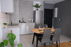 Kuchnia lub aneks kuchenny w obiekcie Apartments Space and More, Dmowskiego - 20 minut do RYNKU, Self Check-In 24H, Parking
