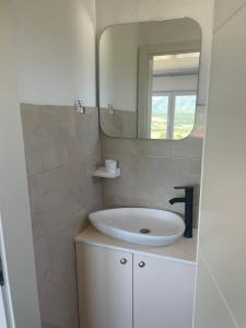 a bathroom with a sink and a mirror at Vidovdanska house in Šipovo