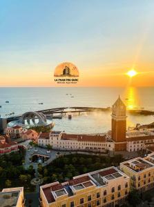 an aerial view of a city with the ocean at La Phan Phu Quoc, Hillside Apartment in Phu Quoc
