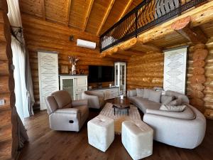 Χώρος καθιστικού στο Vultur Chalet