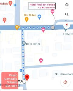 a map of the hotel real inn venice at Hotel Feel Inn Venice Airport Rooms in Campalto