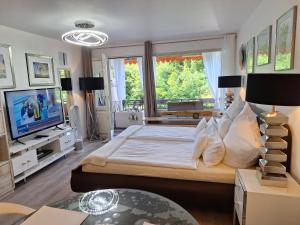 TV a/nebo společenská místnost v ubytování Appartement Herrlich