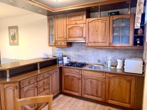 Kuchyň nebo kuchyňský kout v ubytování Apartament na Łąkowej