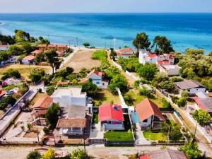 an aerial view of a small town with houses at Dream Summer House in Nea Kallikrateia