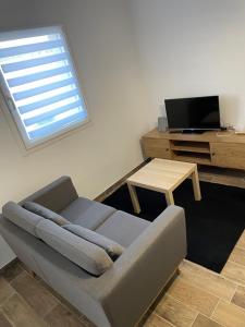 TV a/nebo společenská místnost v ubytování Studio bien situé & tout équipé dans une maison
