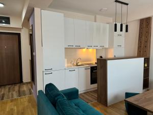 Kuchyň nebo kuchyňský kout v ubytování Modern Skopje apartment