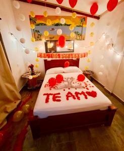 Voodi või voodid majutusasutuse Acuarios Hostal toas