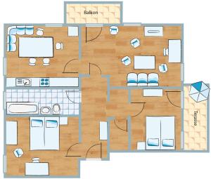 Půdorys ubytování Famielienapartment An der Forellenschänke