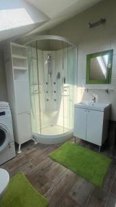 RevúcaにあるSamostatný byt v rodinnom domeのシャワー、洗面台、トイレ付きのバスルーム