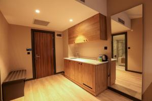 Eldhús eða eldhúskrókur á İncipark Hotel