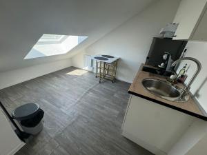 Kuchyň nebo kuchyňský kout v ubytování Studio eucalyptus charmant élégant et fonctionnel Centre ville