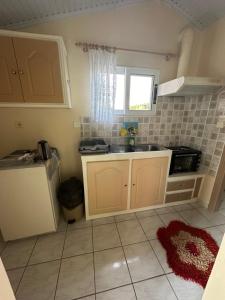 una cocina con fregadero y encimera en Telis apartments two, en Rodas
