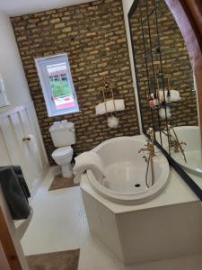 a bathroom with a bath tub and a toilet at Knockillaree in Galway