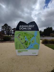 a sign that says ashhurstownown with a map on it at Private room in homestay in Ashhurst