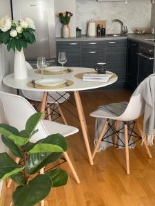 Kuchyň nebo kuchyňský kout v ubytování Victoria apartment