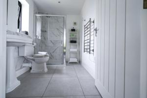a bathroom with a toilet and a walk in shower at The Old Flower Field in Hurstpierpoint +17 photos