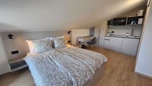 Kuchyň nebo kuchyňský kout v ubytování Richi Rooms & App