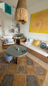 Posezení v ubytování Plaka Beach House Naxos
