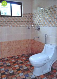 a bathroom with a toilet and a shower at Thekkady Homestay in Thekkady
