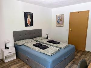 Postel nebo postele na pokoji v ubytování Famielienapartment An der Forellenschänke