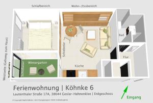Grundriss der Unterkunft 3-Sterne Komfortferienwohnung  Köhnke 6 - [#122261]