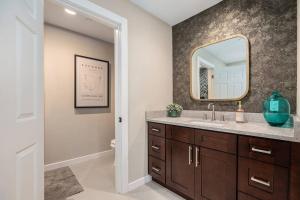 a bathroom with a sink and a mirror at Private room with Kitchen & Bath 4 in Bradenton