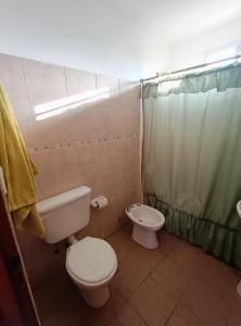 une salle de bain avec toilettes et bidet dans l'établissement Departamento Amoblado 1H, à Río Cuarto