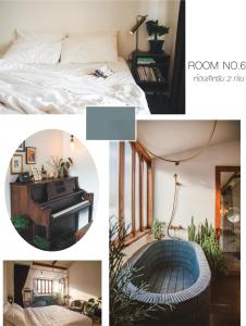 Postel nebo postele na pokoji v ubytování เผลอสุขใจ Cafe and Bad - Plursukjai
