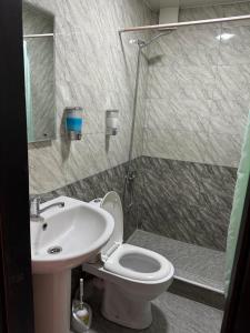 Koupelna v ubytování Hotel Skib