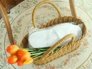a basket with a container on a table with flowers at #Opensale #Gwanganli #4Queen #Max8people in Busan +23 photos