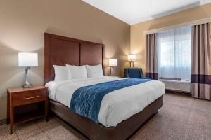 a hotel room with a large bed and a window at Comfort Inn & Suites Ukiah Mendocino County in Ukiah