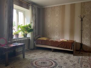 a bedroom with a bed and a window at Gulnara guesthouse in Kochkorka +14 photos