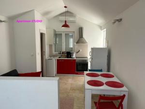 Kuchyň nebo kuchyňský kout v ubytování Apartment Roby