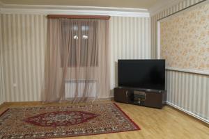 a living room with a flat screen tv and a rug at TN Guest House in Nor Geghi