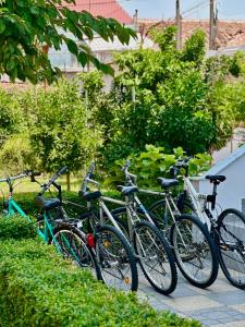 a group of bikes parked next to each other at Js House Shkoder 2 in Shkodër